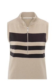 Yaya 01-000451-503 Sleeveless sweater with block stripe