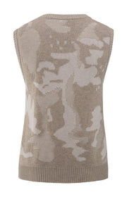 Yaya 01-000481-507 Sleeveless jacquard knit top