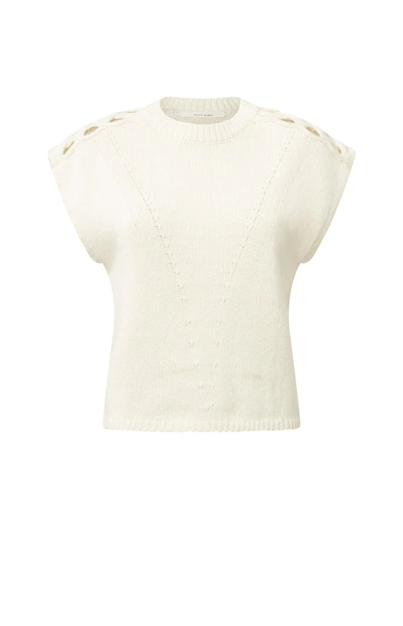 Yaya 01-000511-510 sleeveless sweater cable