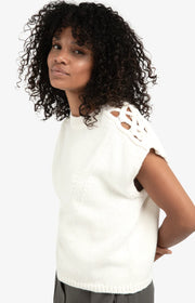 Yaya 01-000511-510 sleeveless sweater cable
