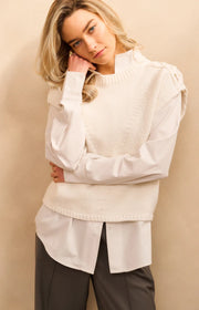 Yaya 01-000511-510 sleeveless sweater cable