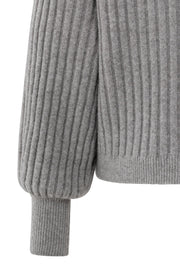 Yaya 01-000538-510 Ribbed sweater round taupe