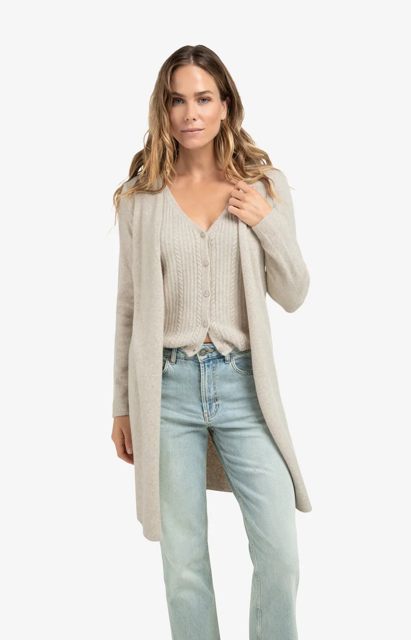 Yaya 01-010138-510 Long cardi gilet layer grey