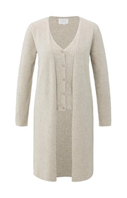 Yaya 01-010138-510 Long cardi gilet layer grey