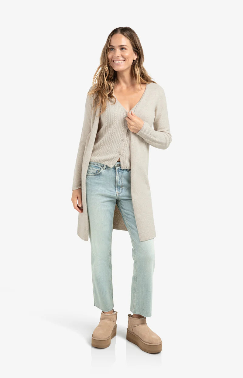 Yaya 01-010138-510 Long cardi gilet layer grey