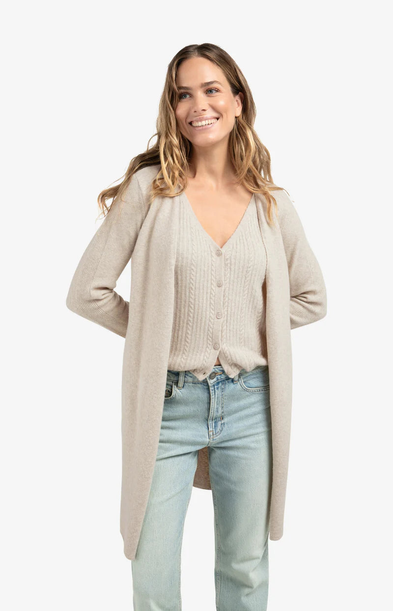 Yaya 01-010138-510 Long cardi gilet layer grey