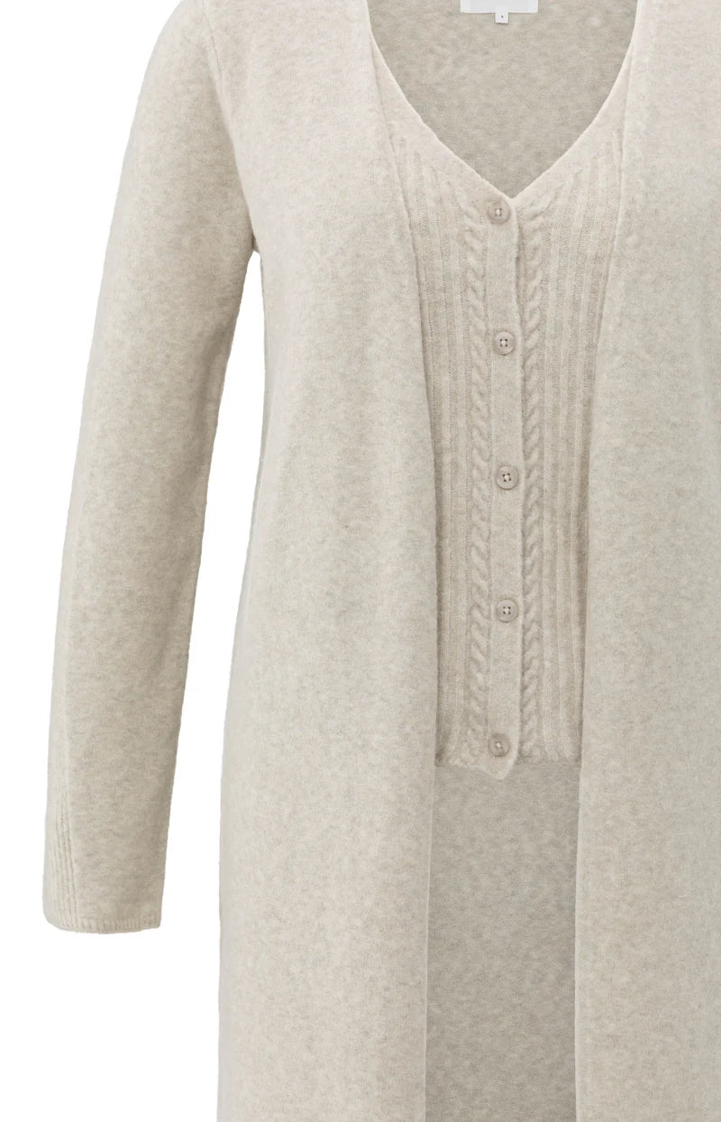 Yaya 01-010138-510 Long cardi gilet layer grey