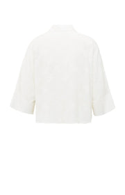 Yaya 01-201165-507 cropped airy blouse with woven detail