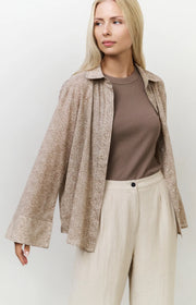 Yaya 01-201166-507 Leopard print blouse with back button detail