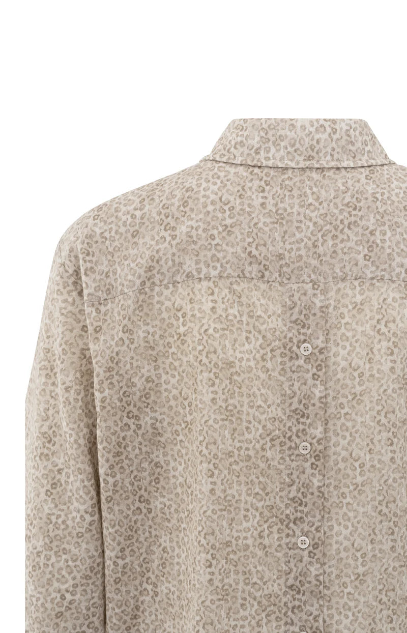 Yaya 01-201166-507 Leopard print blouse with back button detail
