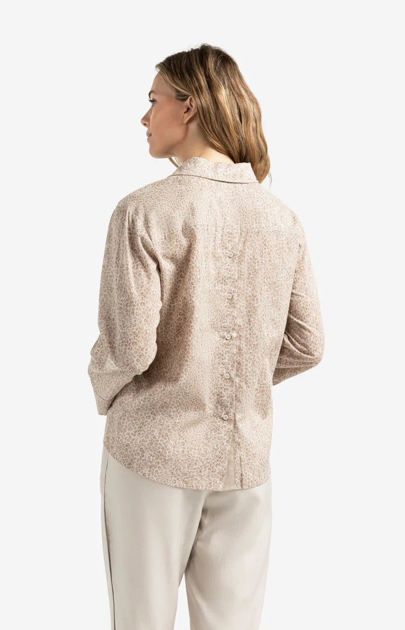 Yaya 01-201166-507 Leopard print blouse with back button detail