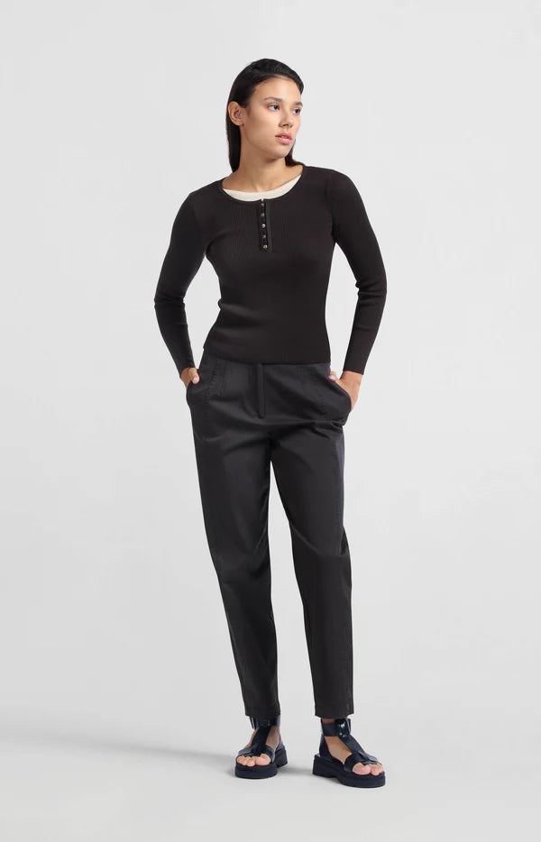 Yaya 01-30113-503 Cotton Woven high waisted trouser