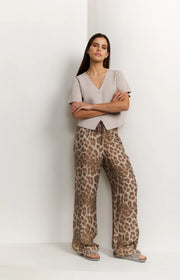 Yaya 01-301207-507 Airy leopard print trousers