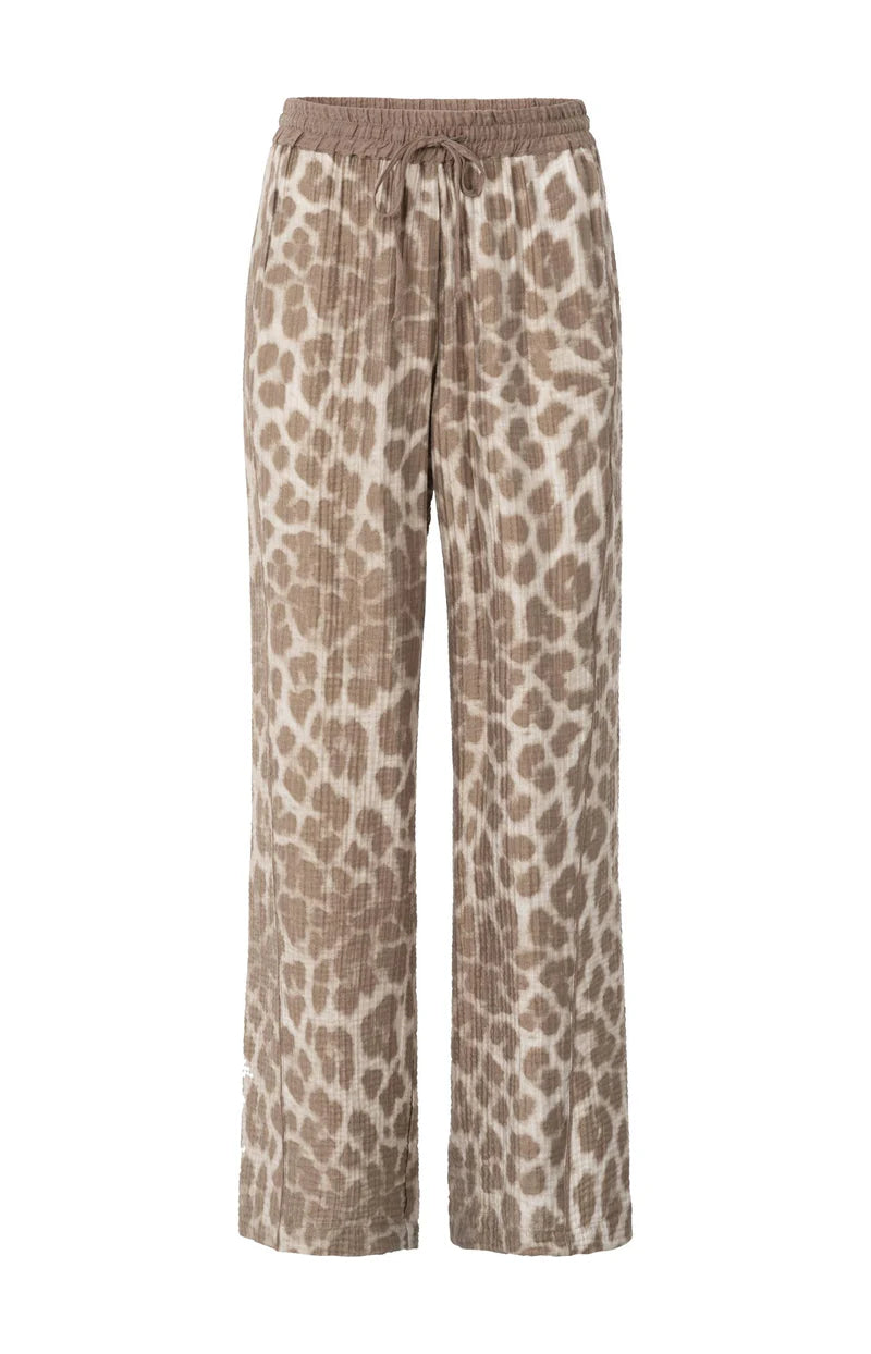 Yaya 01-301207-507 Airy leopard print trousers
