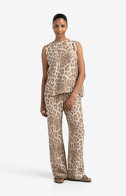 Yaya 01-301207-507 Airy leopard print trousers
