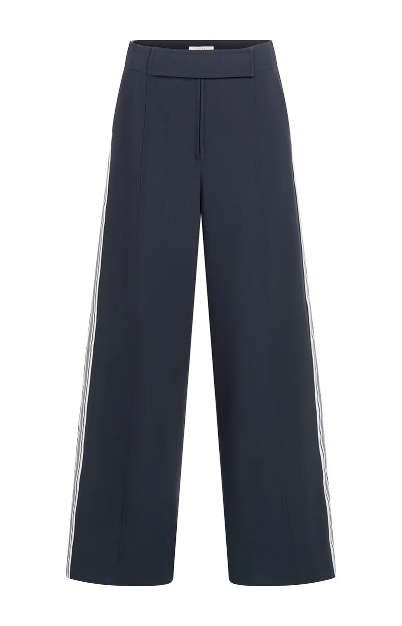 Yaya 01-3011215-50 High waist trousers with stripe nav