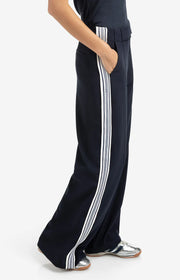 Yaya 01-3011215-50 High waist trousers with stripe nav