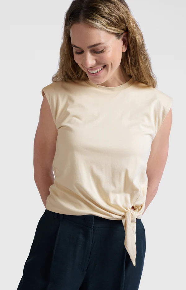 Yaya 01-709278-505 sleeveless top with knot