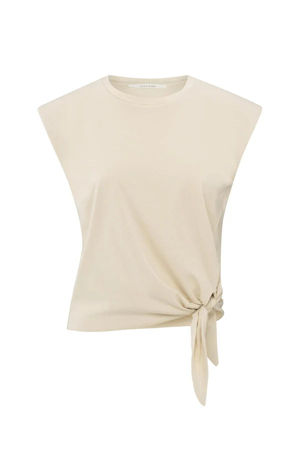 Yaya 01-709278-505 sleeveless top with knot