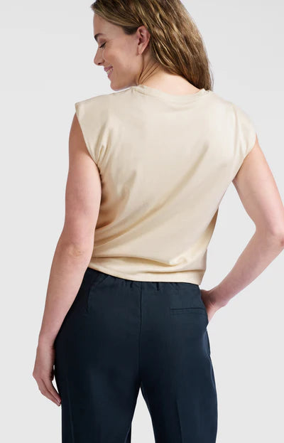 Yaya 01-709278-505 sleeveless top with knot