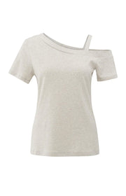 Yaya 01-709304-507 Asymmetric t shirt with shoulder strap