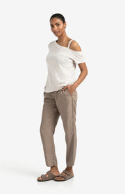 Yaya 01-709304-507 Asymmetric t shirt with shoulder strap