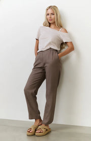 Yaya 01-709304-507 Asymmetric t shirt with shoulder strap